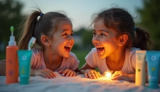 Bambini e igiene orale con indicatore di placca dentale per bambini