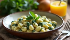 Semplici e deliziosi gnocchi di spinaci con salsa al formaggio per tutti