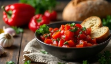 Insalata di peperoni arrostiti e pomodori per un perfetto rinfresco estivo