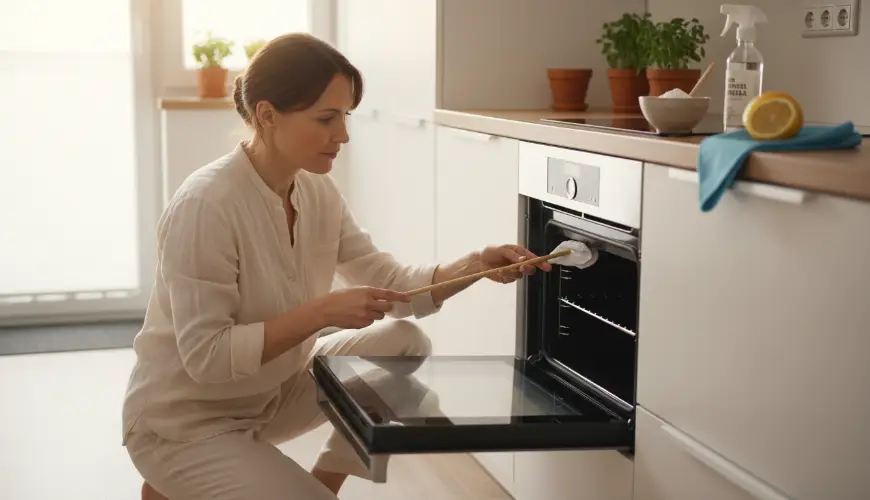 Eliminate facilmente lo sporco tra i vetri dello sportello del forno