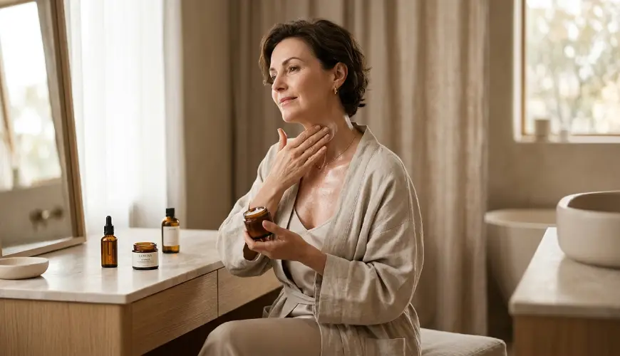 Il rallentamento dell'invecchiamento del collo e del décolleté inizia con la cura quotidiana